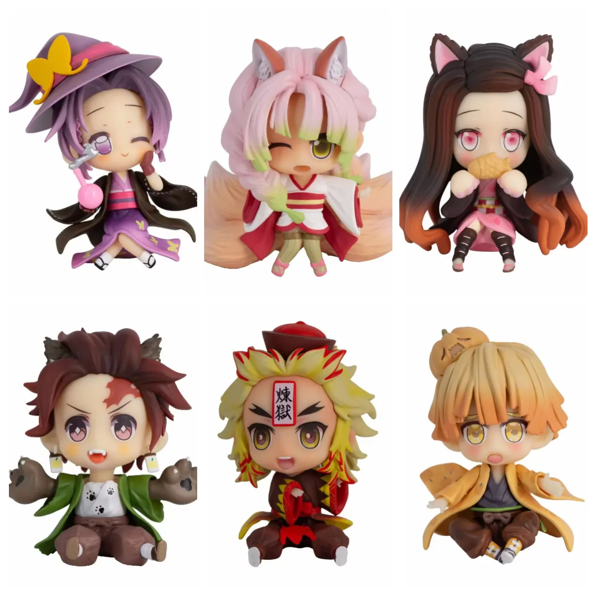 鬼灭之刃万圣节6款手办摆件 吸血鬼炭治郎妳豆子我妻动漫手办模型