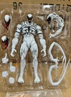 国产SHF血清毒液白色共生体超凡蜘蛛侠关节可动手办模型玩具礼物