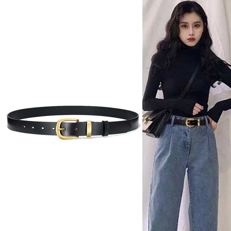 ConciseKite女百搭头层牛皮皮带