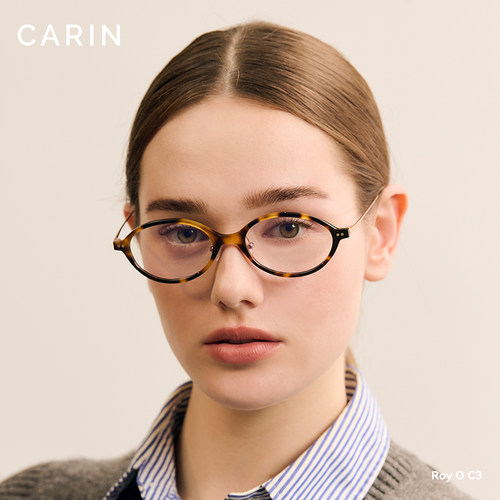 CARIN复古小椭圆眼镜框书呆子款