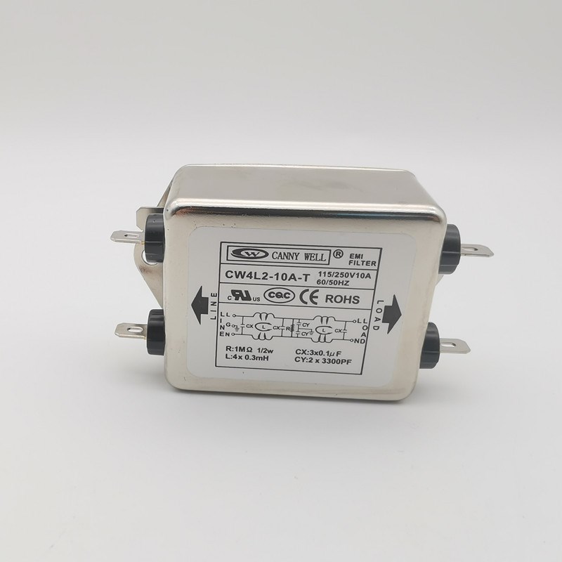 CW4L2-10A-T 单相电源滤波器 220V 10A 双滤波 现货 抗干扰