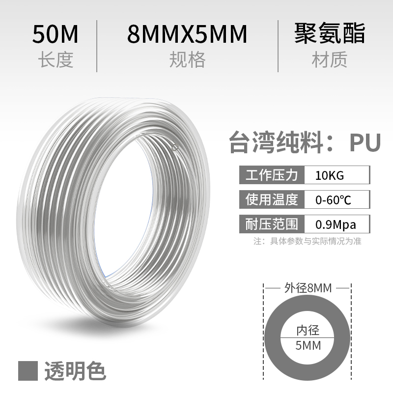 PU气管软管8mm气线12高压6气带10软管气泵气线空压机配件大全气缸