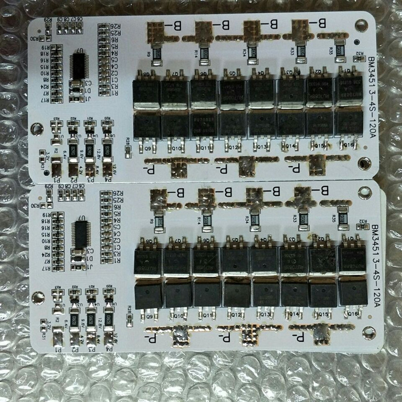 三串12V 持续电流120A放电(3串)锂电池保护板带均衡同口