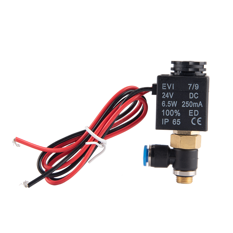 气动电磁阀3V1-06RF二位三通带线DC24V出线式螺纹安装接头接线盒