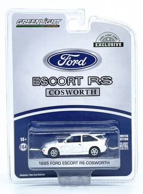 绿光1:64 1995福特Escort RS Cosworth合金车模收藏完成品摆件