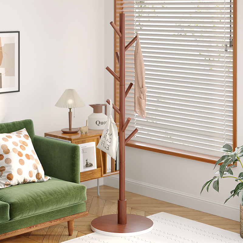 实木衣帽架落地挂衣架客厅办公室房间床头宿舍家用立式挂衣服北秦