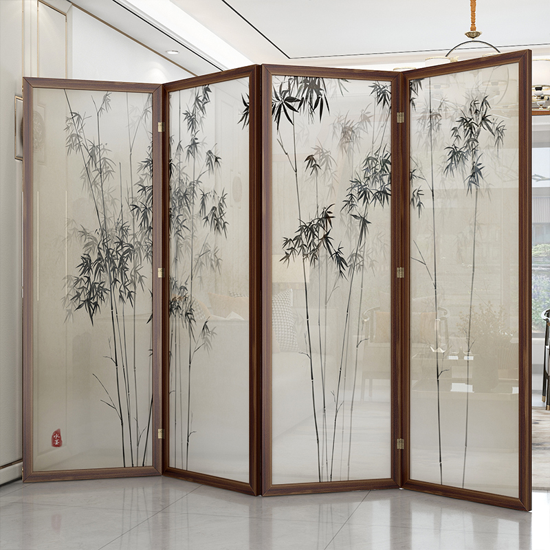 屏风隔断客厅2i022年新款现代简约轻奢网红折叠移动办公室实木玄