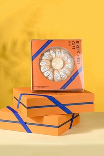 高档燕窝包装礼品盒木盒橙色正方形内盒100克干燕窝礼盒