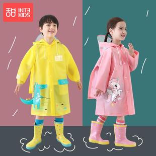 儿童雨衣幼儿园小学生女童雨披上学全身带书包位男童大童宝宝雨衣