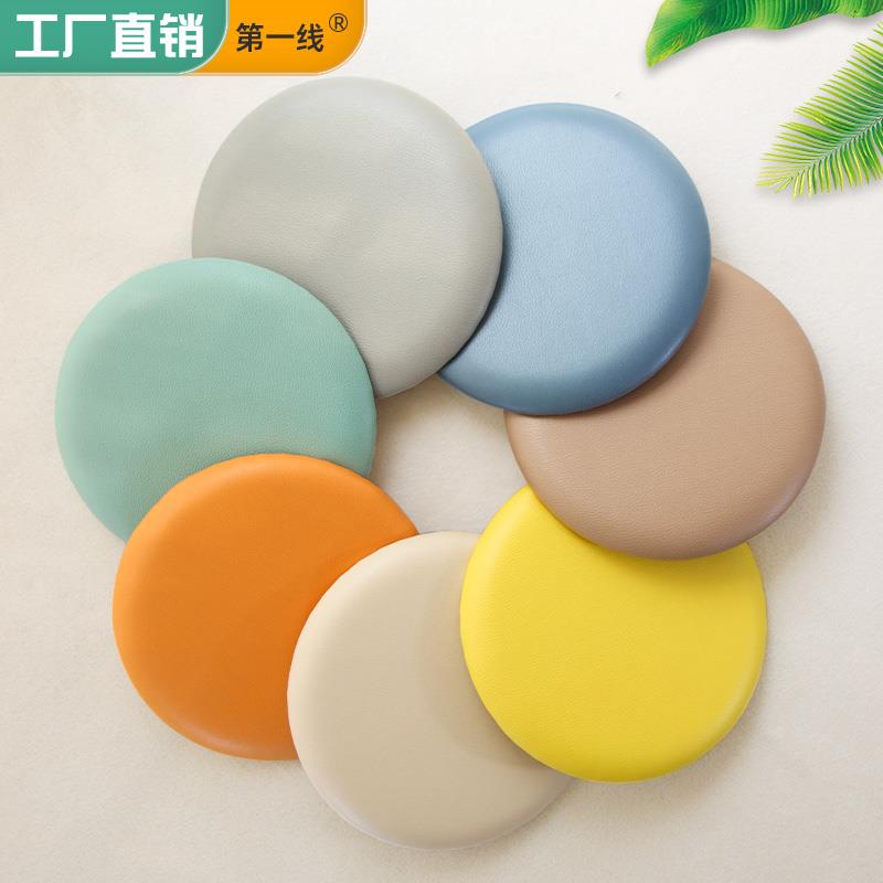 定制圆形软包坐垫防水凳子面餐厅卡座圆凳椅垫奶茶店飘窗海绵垫子