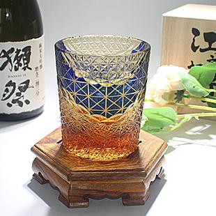 手工雕刻家用装 江户切子水晶玻璃杯威士忌杯洋酒杯日式 饰轻奢礼品
