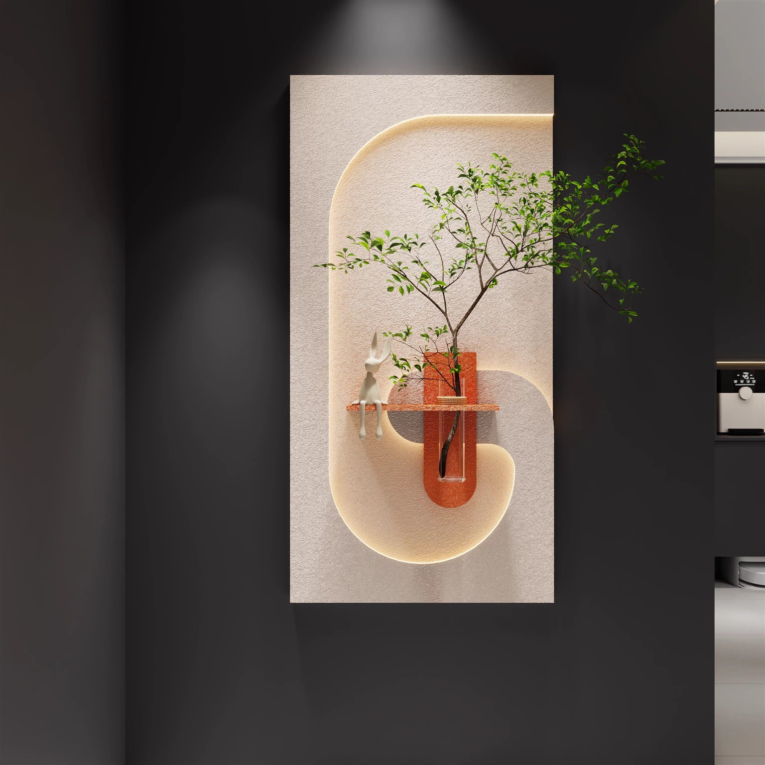 简约水培绿植砂岩立体装饰画