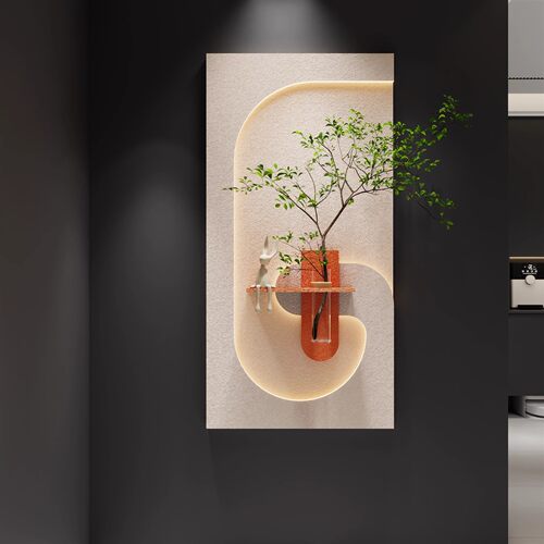 简约水培绿植砂岩立体装饰画