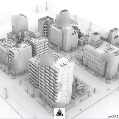 街道场景 城市场景 建筑 城镇 犀牛模型rhino/C4D/3Dmax/maya模型