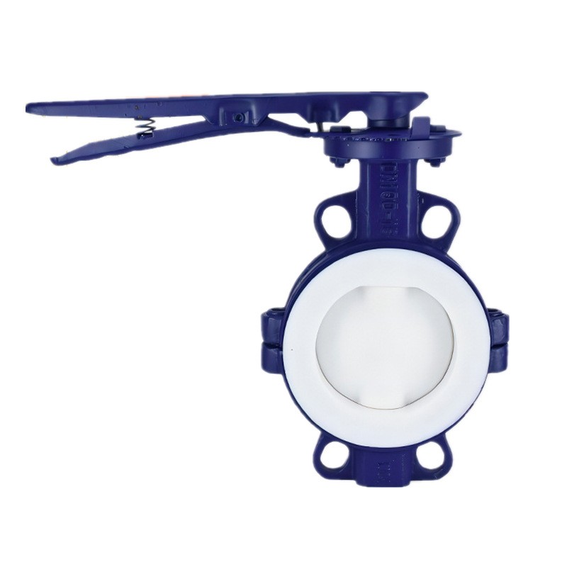 手柄对夹衬氟蝶阀D71F46-16CPTFE聚四氟乙烯耐腐蚀铸钢衬氟