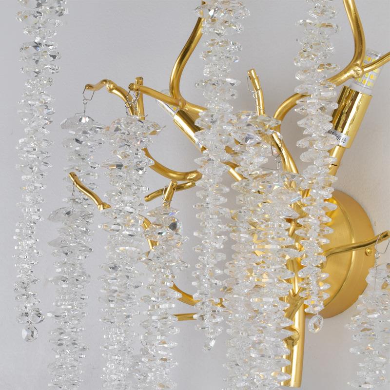 水晶艺术设计师款客厅电视墙法式2021新款轻奢高端主卧创意壁灯