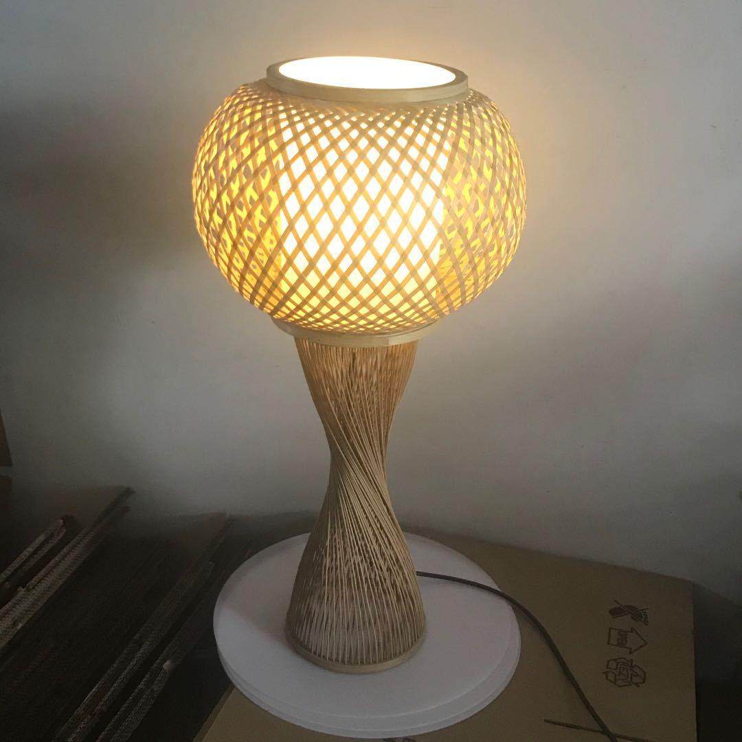 竹艺竹编吊灯餐厅饭店火锅店日式民宿小蛮腰灯笼落地灯竹艺台灯