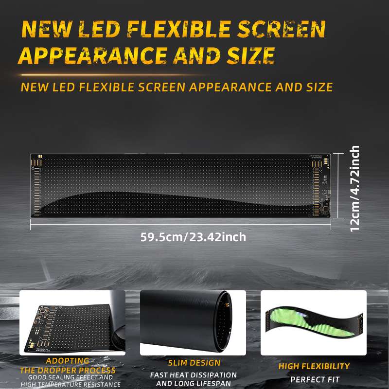 led软屏 汽车前后窗玻璃rgb柔性显示屏 卡车魔鬼眼动态恶魔眼车灯