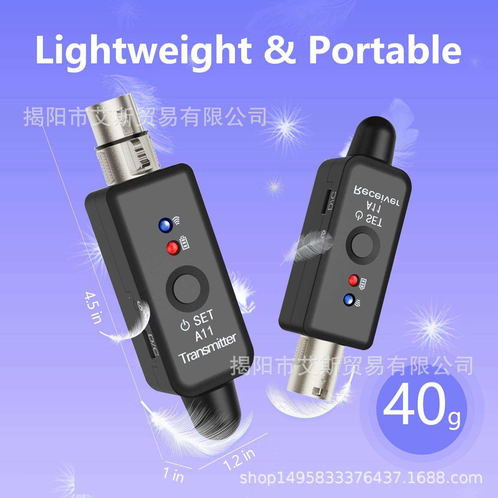 2.4GHz Wireless Mic Adapter A11 无线卡侬麦克风转6.35 转接器