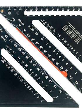 黑色7英寸加厚90度三角靠山尺铝合金多功能调节角度木工测量工具