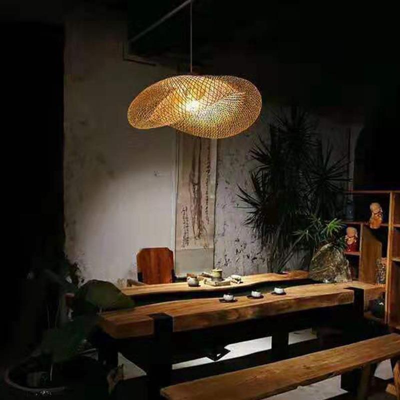 中式竹艺吊灯田园餐厅竹灯现代简约田园风格乡村竹艺吊灯常州古镇
