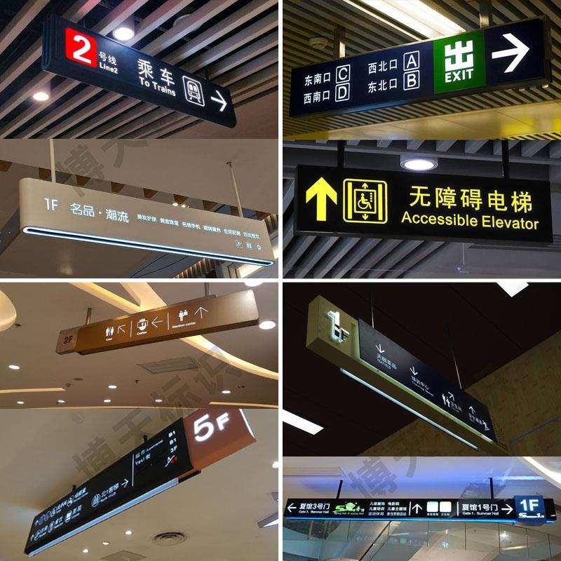 双面吊牌镂空灯箱广告牌超市商场洗手间停车库悬挂指示牌