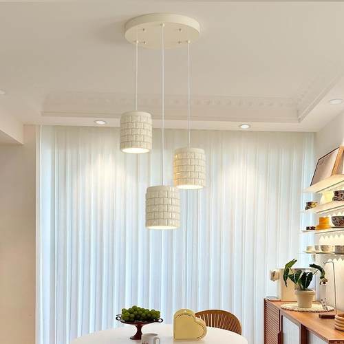 现代奶油风卧室壁灯全光谱护眼餐厅走廊过道方格装饰床头小吊灯