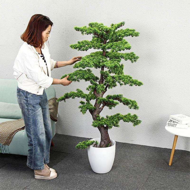 植物盆栽迎客松客厅玄关摆件大型绿植室内装饰假树花景幸福树