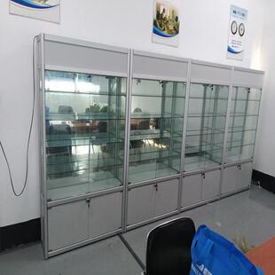 新款银加灰铝合金玻璃产品展示柜公司展厅形象柜电子数码产品展柜