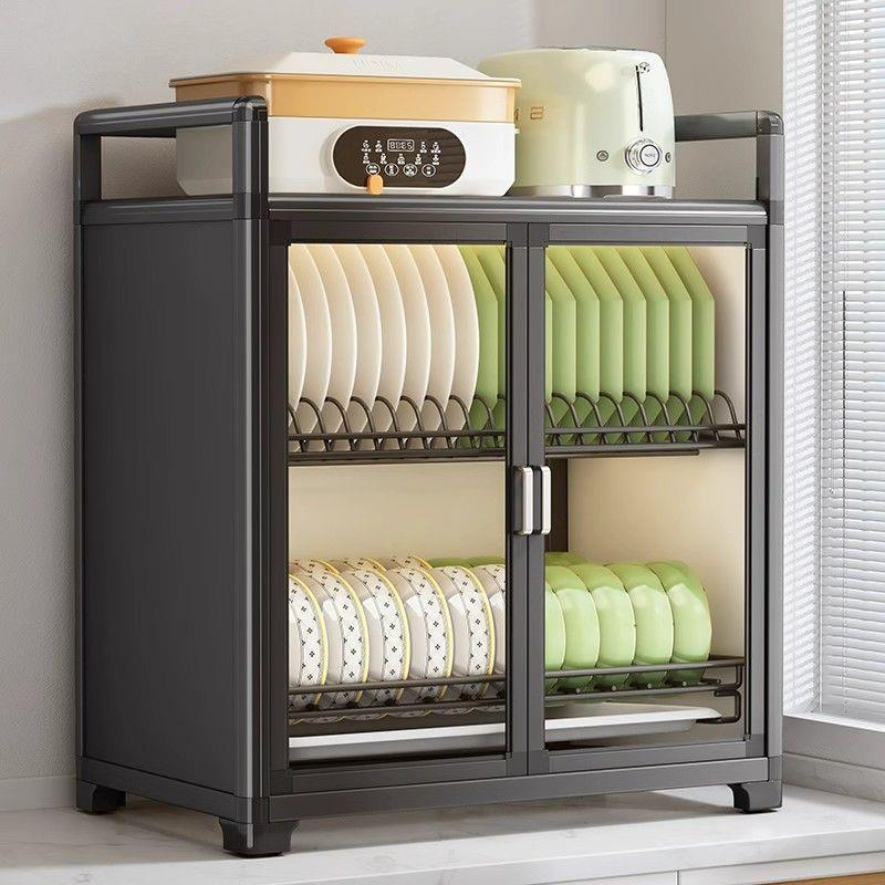 小型台面碗碟收纳架碗架沥水架放碗盘碗筷铝合金新款碗柜家用厨房