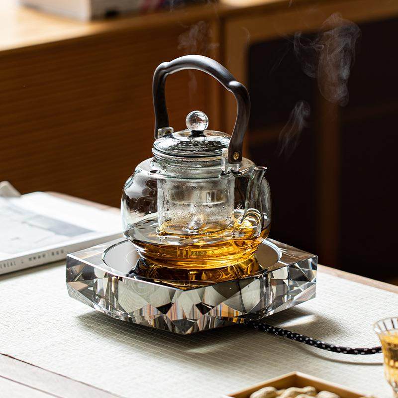 高颜值水晶电陶炉套装蒸汽煮茶器围炉煮茶家用惠客高端智能玻璃壶