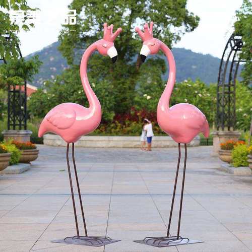 玻璃钢动物雕塑仿真火烈鸟户外园林景观小品模型商场橱窗装饰摆件