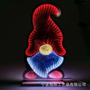 LED霓虹neon深渊隧道灯圣诞老人双面镜面氛围装 饰板亚马逊tiktok