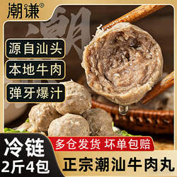 潮谦-潮汕牛肉丸正宗新鲜冷冻牛筋丸火锅麻辣烫煮汤丸子