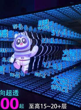 深渊千层镜广告牌霓虹灯箱3D立体发光字定制地砖门头招牌网红背景