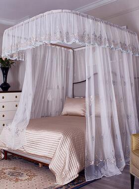 新款导轨蚊帐家用2025u型轨道公主1.8米床加密支架轻奢滑轨夏天