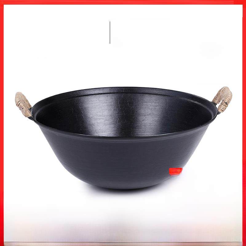 双耳铁锅传统老式家用圆底燃气灶，适用于不粘锅炖炒手工生铁铸铁