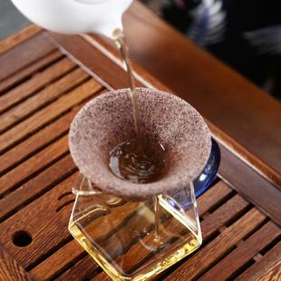 晟窑创意家用陶瓷矿石无孔茶漏茶滤茶叶过滤器隔茶过滤网泡茶漏架