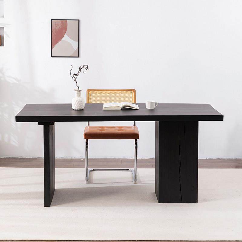 侘寂风实木餐桌小户型飘窗茶桌简约炭化黑原木书桌民宿餐桌椅组合,住宅家具,家用茶台/茶桌,淘宝优惠券,粉丝福利购,淘宝优惠卷