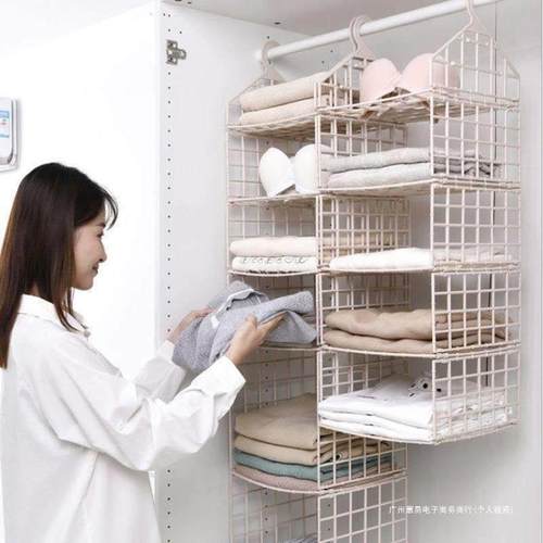 衣柜收纳层架整理架分层折叠简易宿舍好物衣橱悬挂式省空间挂篮