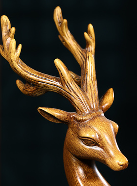 现货速发福禄相随梅花鹿摆件一对招财客厅玄关酒柜装饰品搬新家乔