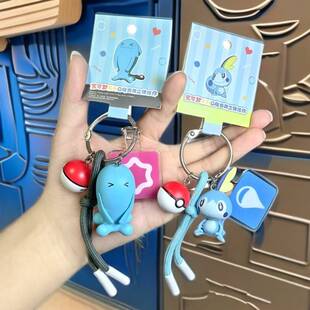 正版神奇宝贝Q萌奇袭立体钥匙扣宝可梦利欧路卡拉书包汽车挂件男