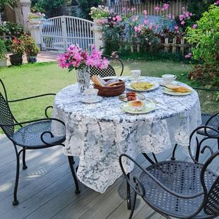 PEONY欧式 蕾丝绣花餐桌布防水防污MISS 轻奢纱圆长茶几台钢琴盖布