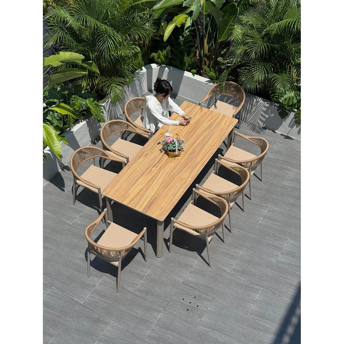 户外桌椅庭院别墅露天防水防晒藤制家具阳台户外板岩餐桌藤制椅子,住宅家具,桌椅套件,淘宝优惠券,粉丝福利购,淘宝优惠卷