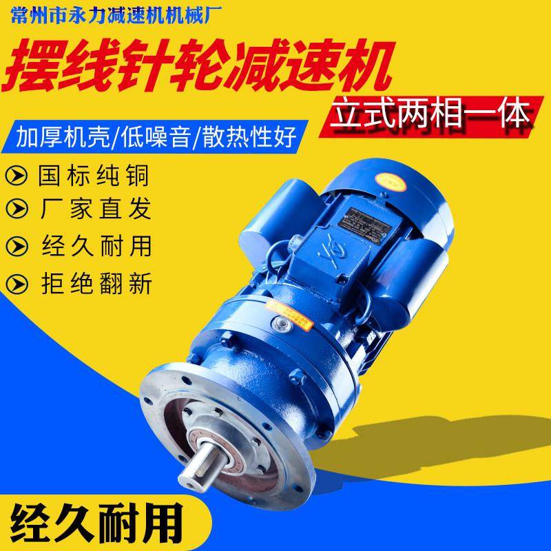 摆线针轮减速机立式两相减速机摆线两相一体减速机国标纯铜减速机