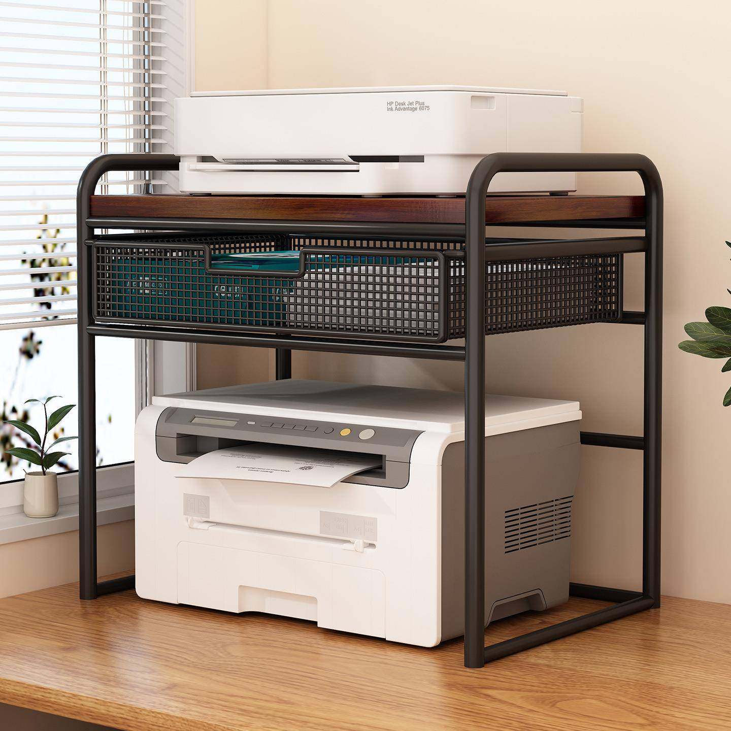 桌面打印机置物架家用双层办公室桌上A4纸文件收纳架复印机增高架,收纳整理,书桌收纳置物架,淘宝优惠券,粉丝福利购,淘宝优惠卷