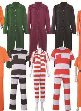 万圣节美国成人男女表演服装囚犯扮演服饰橙色囚犯服囚服C服工厂