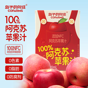 浓缩苹果汁饮料 24盒装 岛予 向往100%阿克苏苹果汁新疆200ml