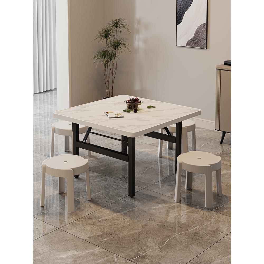 折叠桌家用简易出租房吃饭小桌子可折叠正方形便携式摆摊桌四方桌