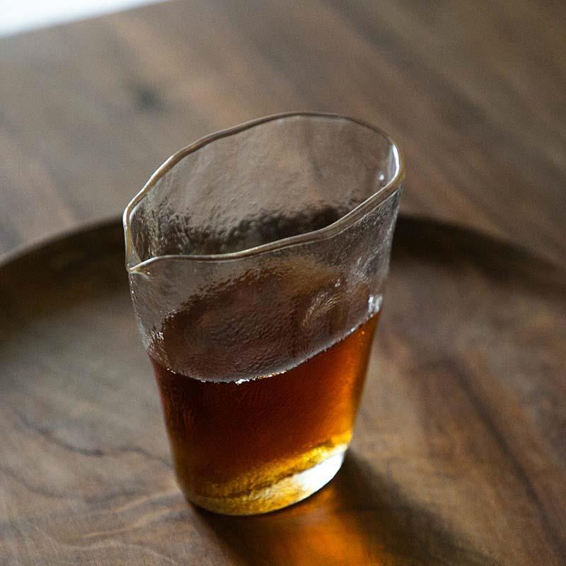 日式手工锤纹砂砾纹耐热玻璃硝子茶道茶席公杯公道杯简约ins风